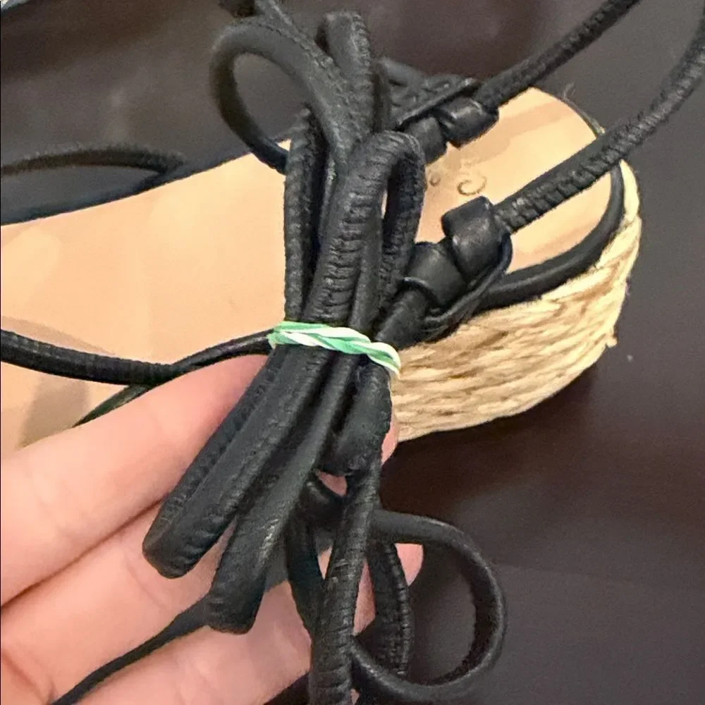 NWT. Seychelles Black Espadrille “Made for This” Wedge Sandals